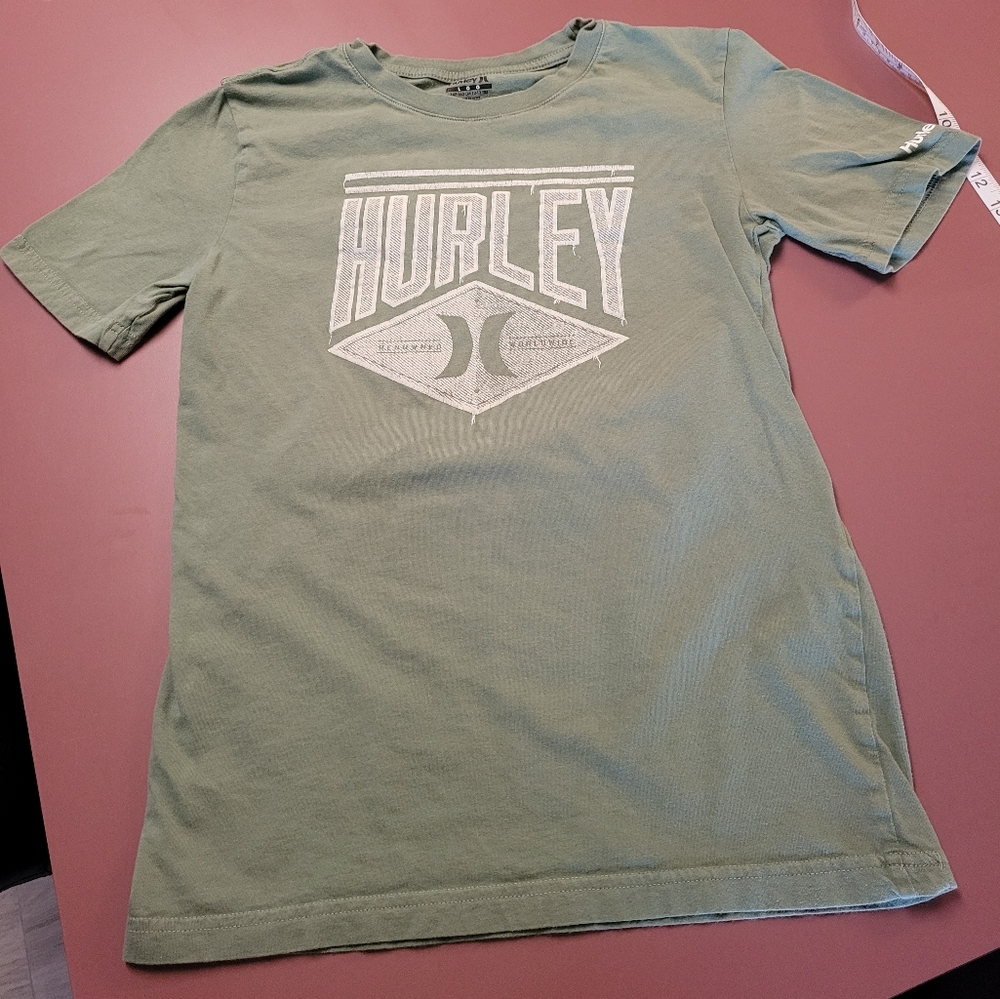 Boys, Hurley, size Large, green, distressed logo